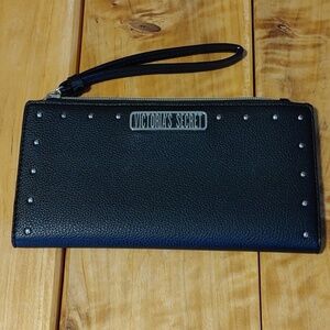 🌻Victoria's Secret Black Studded Wallet Wristlet/Clutch